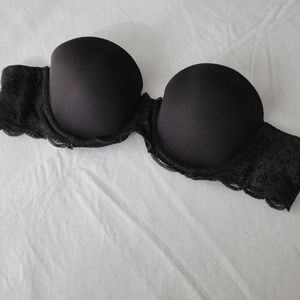 Victoria's Secret Black Strapless Pushup Bra 32B Black